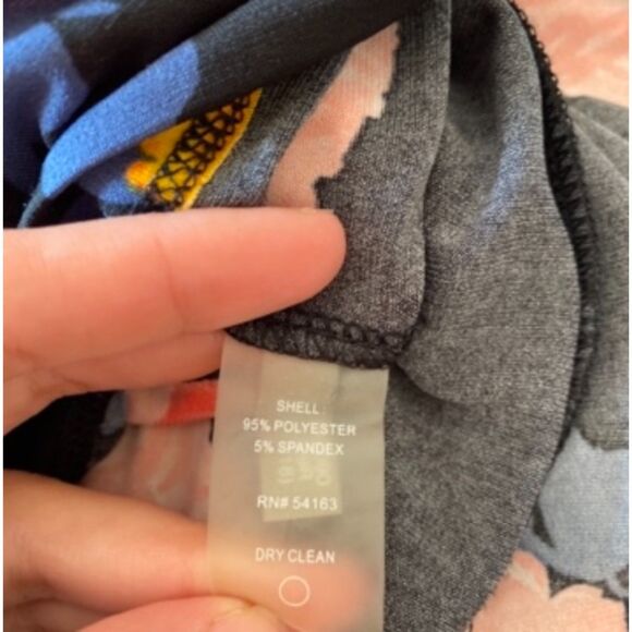 Tommy Hilfiger Bell Sleeve Cocktail Dress Black Multicolor Floral Spring Size 6 - Picture 7 of 7